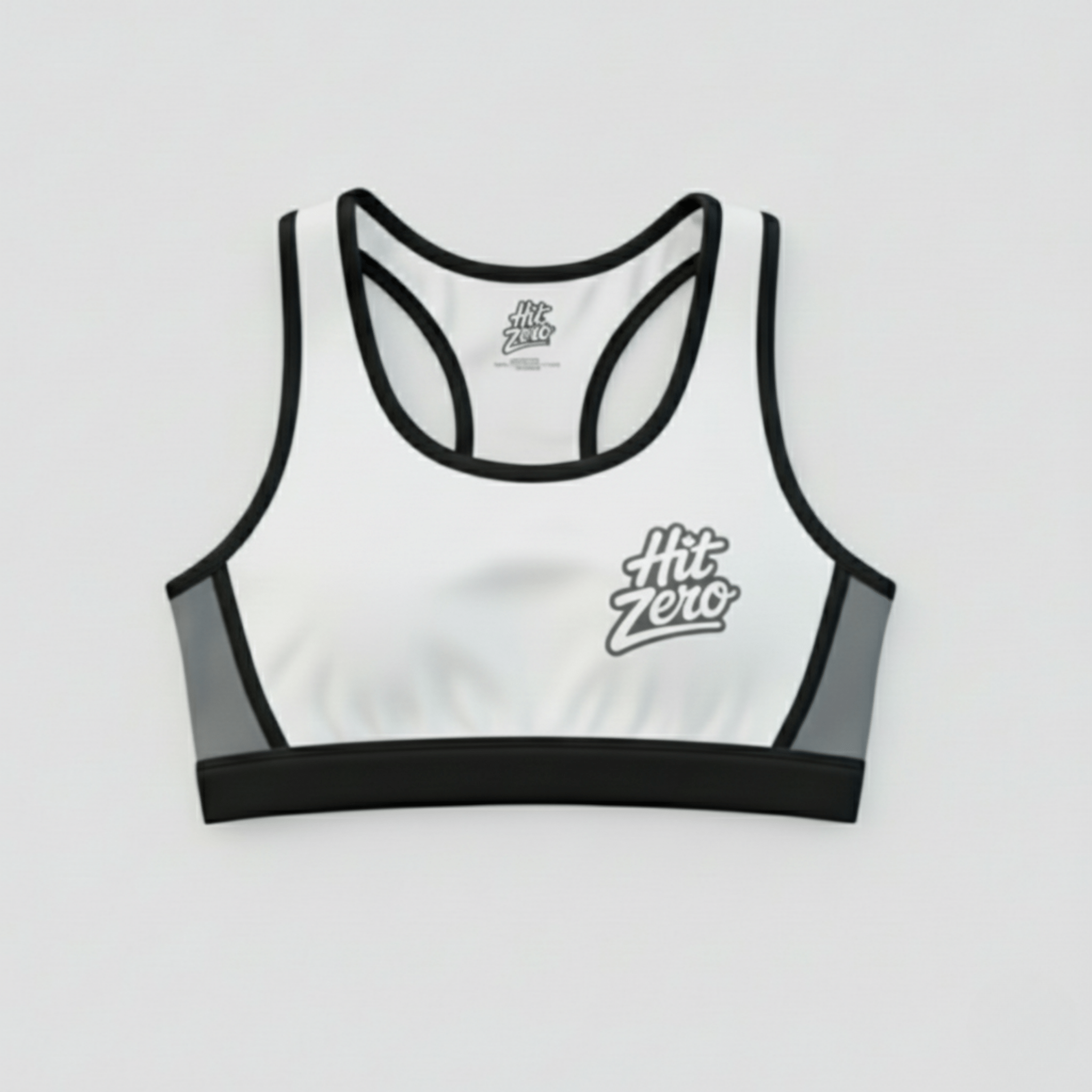 The Showtime Racerback Sports Bra (White) - Sports Bra - Hit Zero Athletics