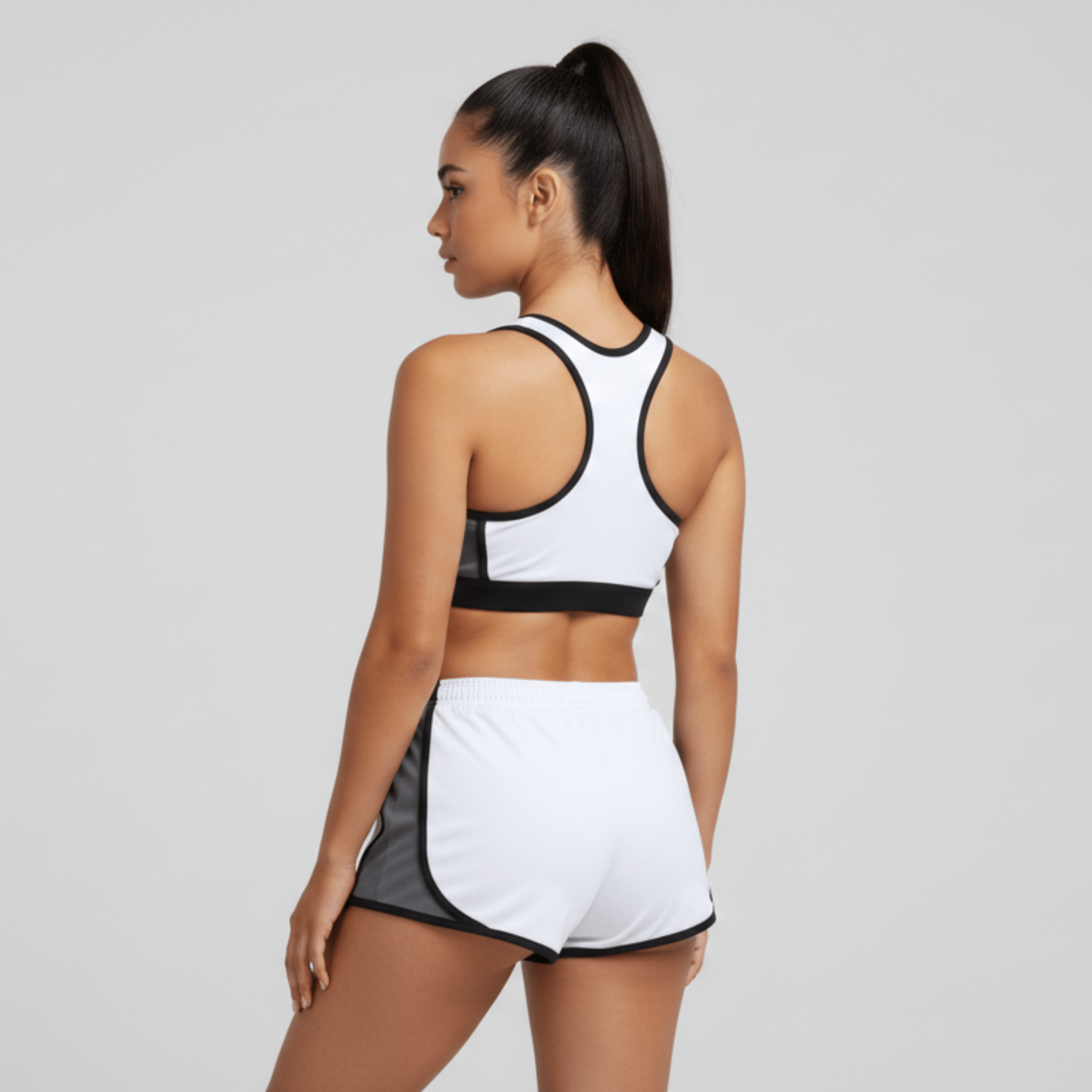 The Showtime Racerback Sports Bra (White) - Sports Bra - Hit Zero Athletics