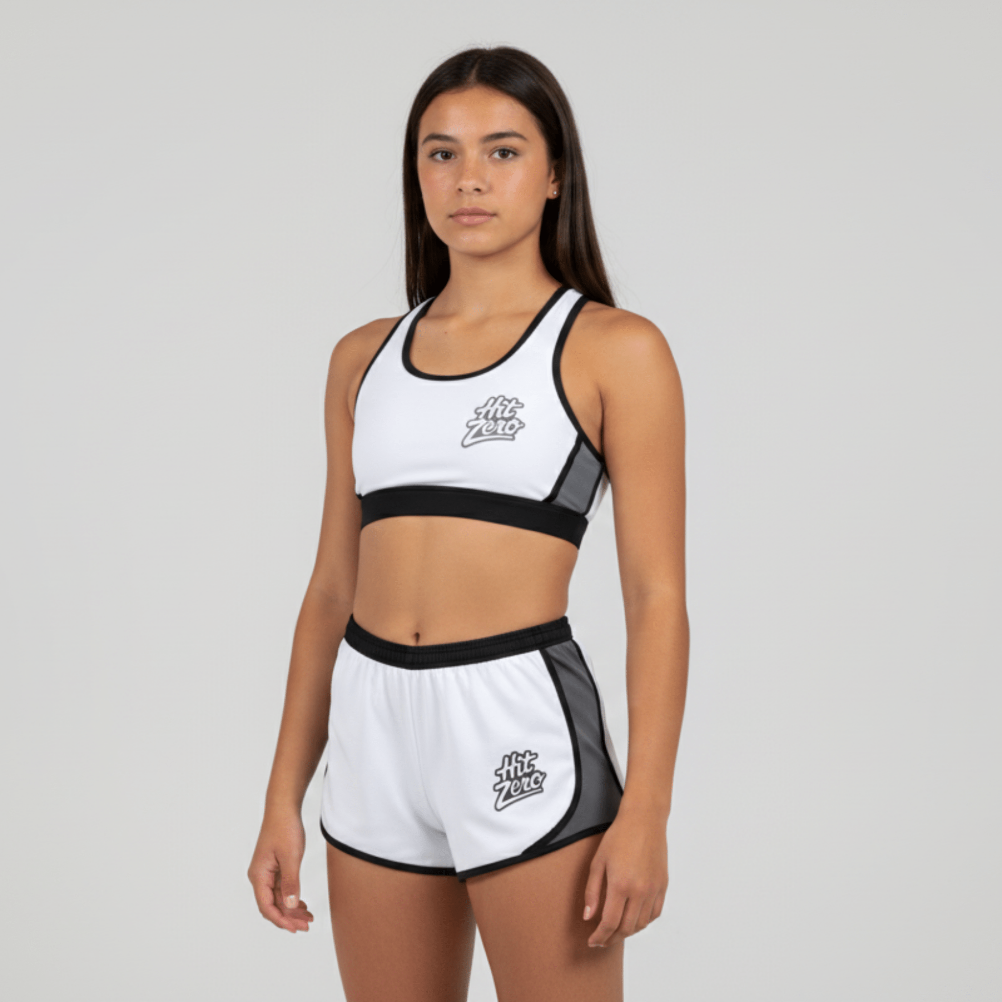 The Showtime Racerback Sports Bra (White) - Sports Bra - Hit Zero Athletics
