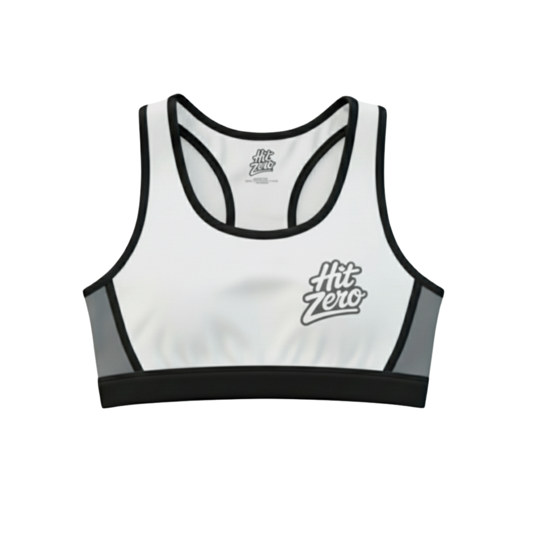 The Showtime Racerback Sports Bra (White) - Sports Bra - Hit Zero Athletics